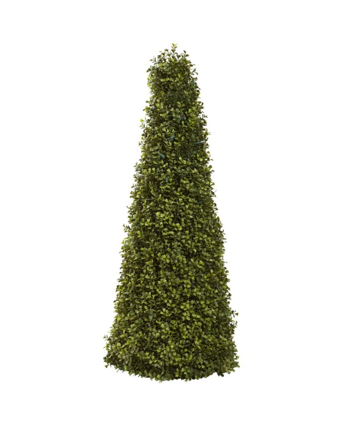 Nearly Natural 39" Boxwood Cone w/ Lights & Reviews - All Botanicals - Home Decor - Macy's