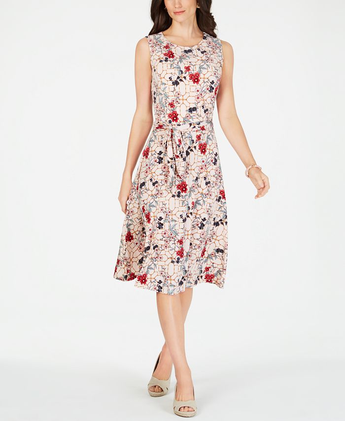 Charter Club Petite Floral Iconic Midi Dress, Created for Macy's - Macy's