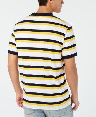 GUESS Men's Striped Logo T-Shirt