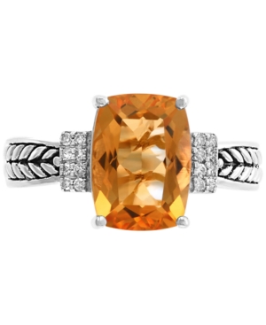 image of Effy Citrine (3-1/4 ct.t.w.) & Diamond Accent Statement Ring in Sterling Silver