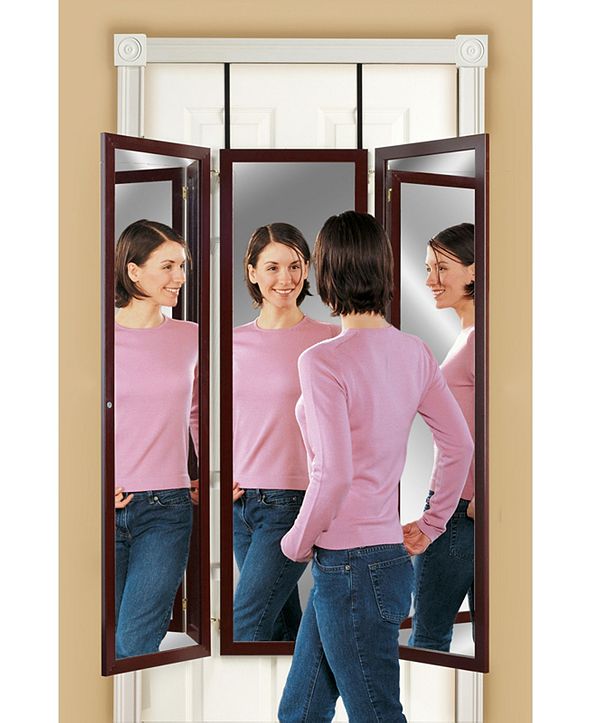 Mirrotek Over The Door, Wall Mounted Triple View 3 Way Bedroom Dressing