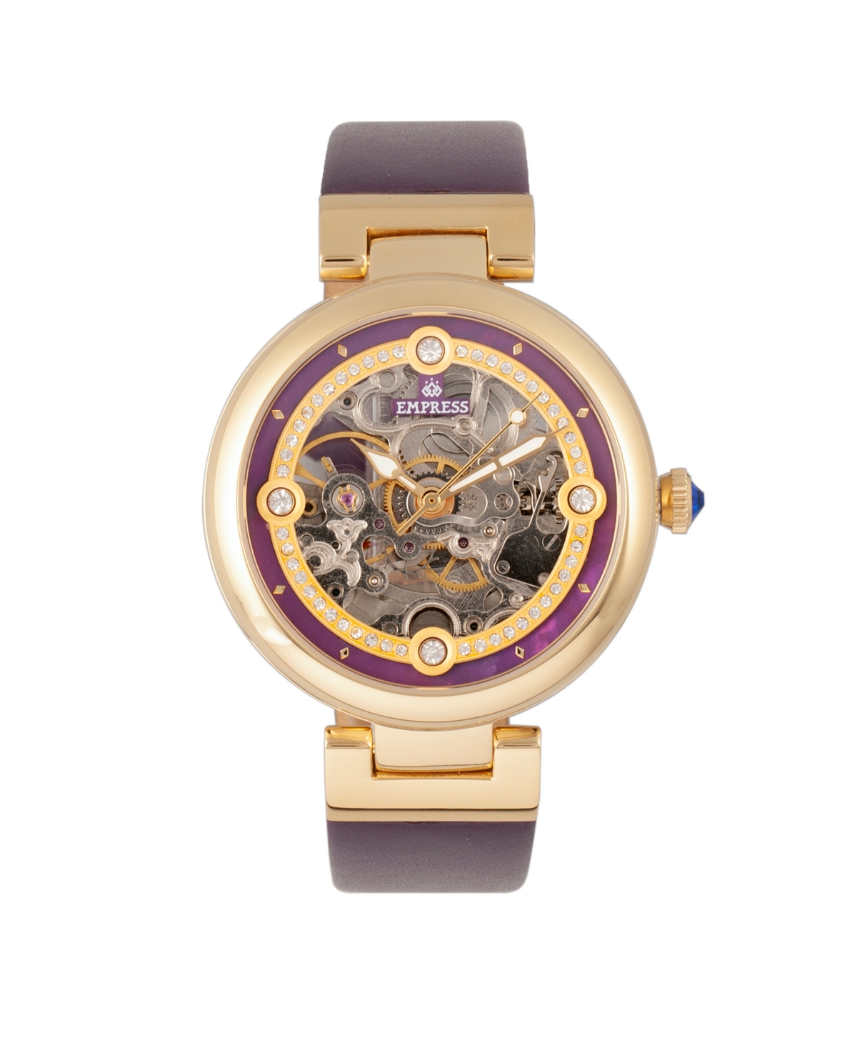 Adelaide Automatic Purple Leather Watch 38mm - Purple