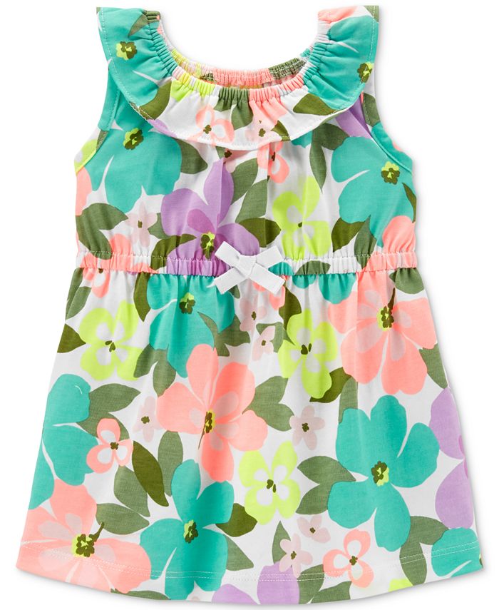 Carter's Baby Girls Floral-Print Cotton Dress - Macy's