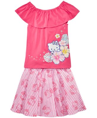 Hello Kitty - Toddler Girls 2-Pc. Ruffle Top & Printed Skirt Set