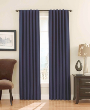 Eclipse Fresno Thermaweave Blackout Panel, 52" X 95" In Dark Blue