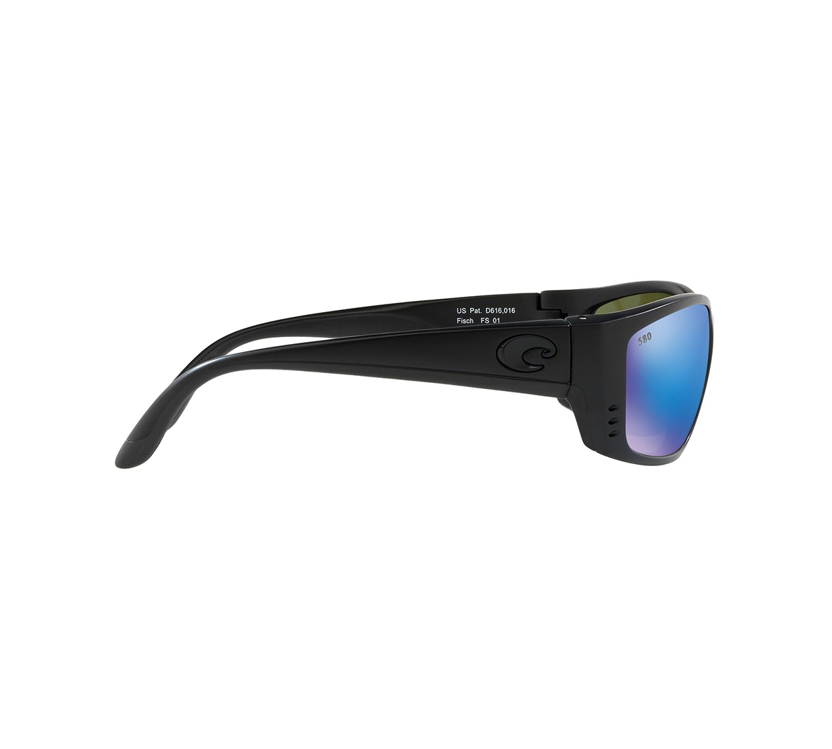 Shop Costa Del Mar Polarized Sunglasses, Fisch 64 In Black Black,blue Mirror