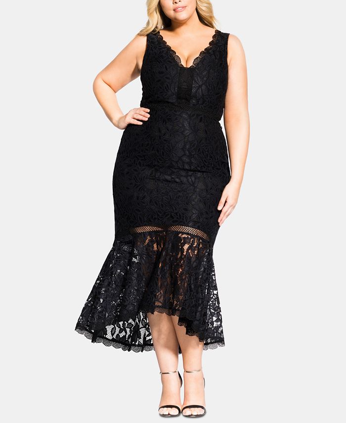 City Chic Trendy Plus Size Ravishing Lace Mermaid Dress Macy s