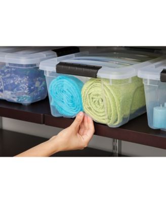 12.95qt Clear View Plastic Storage Bin with Lid and Secure Latching Buckles