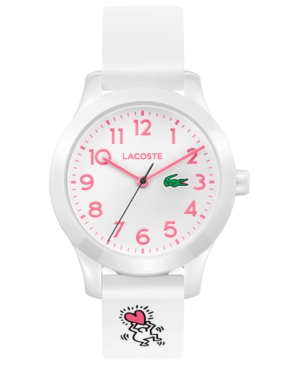 Lacoste X Keith Haring Kid's 12.12 White Silicone Strap Watch 32mm