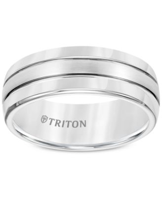 Men's Tungsten Carbide Ring, Comfort Fit Wedding Band (8mm)