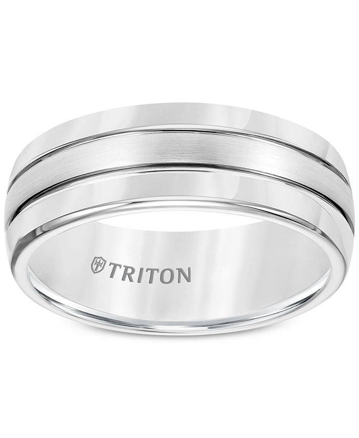 Triton Men's Tungsten Carbide Ring, Comfort Fit Wedding Band (8mm) - Macy's