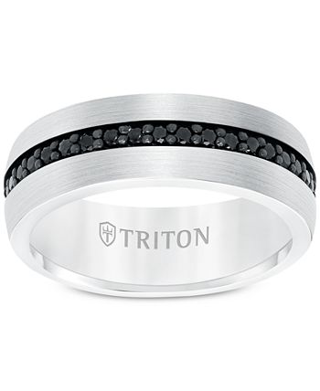 Triton - Black Sapphire Band (7/8 ct. t.w.) in White Tungsten Carbide