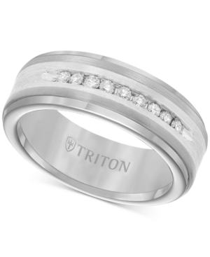 image of Triton Men-s Diamond Wedding Band in Tungsten Carbide (1/4 ct. t.w.)