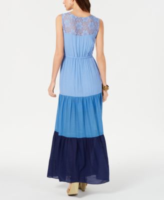 NY Collection Petite Colorblocked Maxi Dress