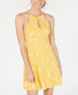 City Studios - Juniors' Floral Lace A-Line Dress