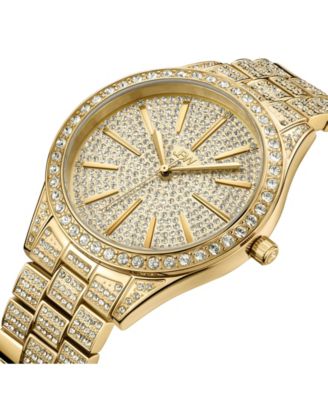 Women's Cristal Diamond (1/8 ct.t.w.) 18k Gold Plated Stainless Steel Watch