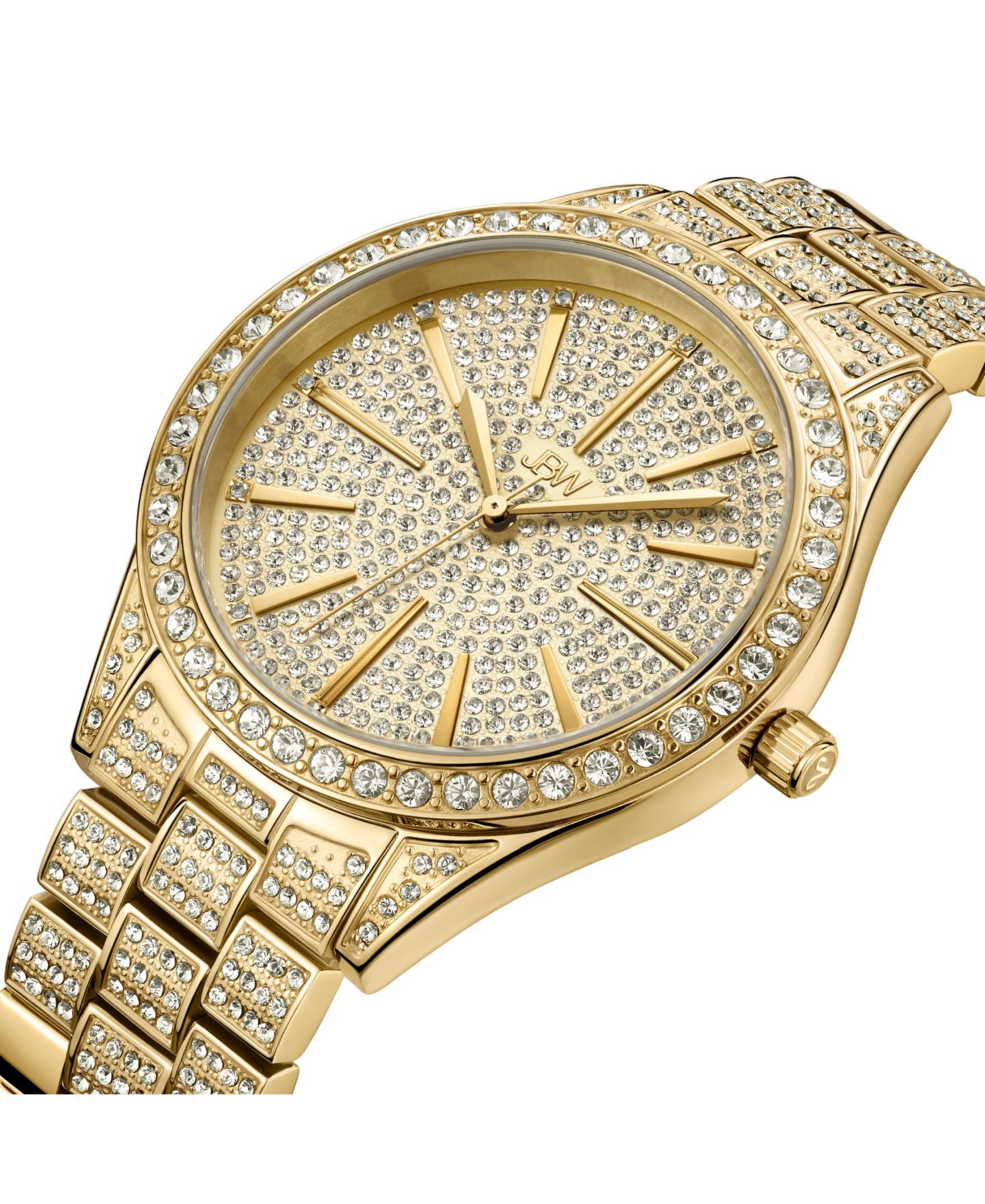 Женские часы Jbw Cristal Diamond (1/8 ct.t.w.) 18k Gold Plated Stainless Steel Watch, цвет: Золотой — фото 3