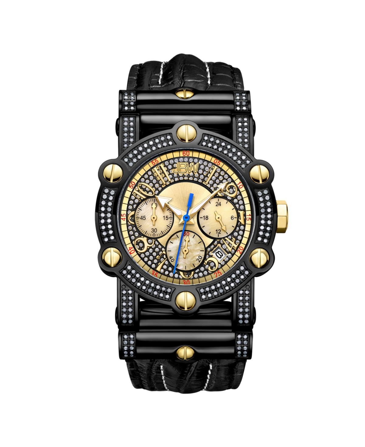 Men's 10 Yr Anniversary Phantom Diamond (1 3/4 ct.t.w.) & Chronograph Watch - Black