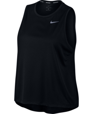 Nike Plus Size Miler Dri-fit Tank Top In Black/reflective Silver