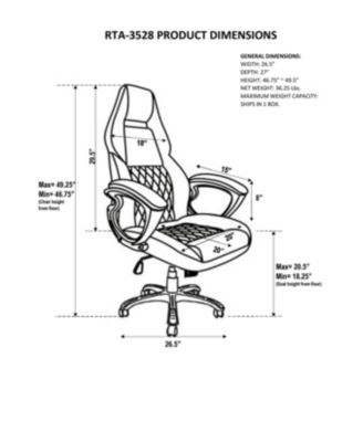 Techni Mobili High Back Executive Sport Office Chair