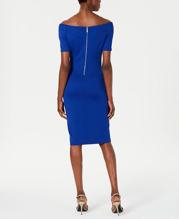 Calvin Klein Off-The-Shoulder Sheath Dress - Macy's