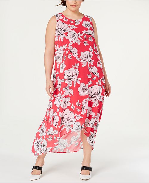 Alfani Plus Size Floral Print High Low Dress Created For Macy S