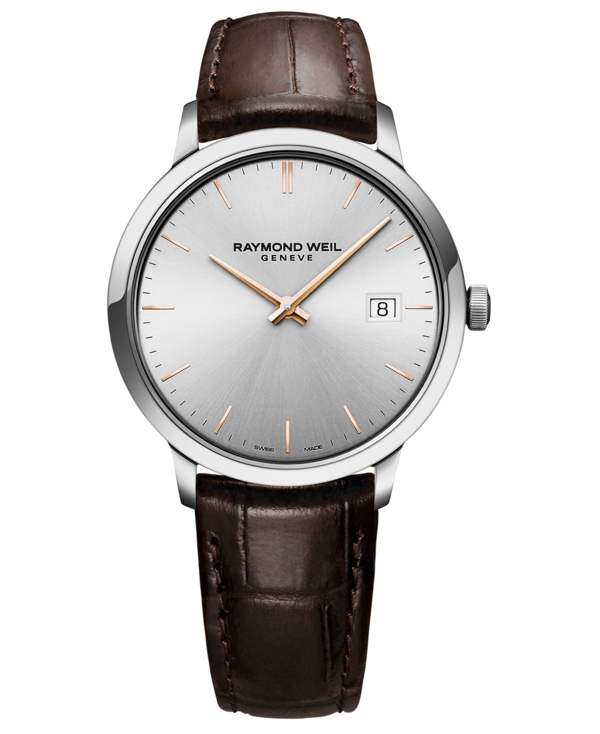 Shop Raymond Weil Men's Swiss Toccata Brown Leather Strap Watch 39mm