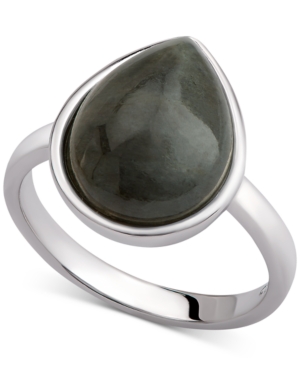 image of Carnelian Teardrop Bezel Statement Ring (2-1/2 ct. t.w.) in Sterling Silver (Also available in Amethyst, Aqua Quartz & Labradorite)