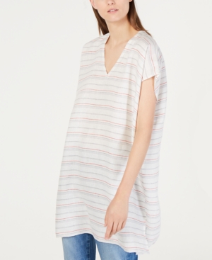 EILEEN FISHER COTTON STRIPED CAFTAN TOP