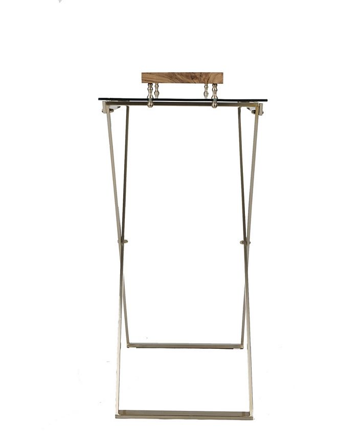 Mind Reader Glass Table with Removable Glass Tray For Serving Purposes