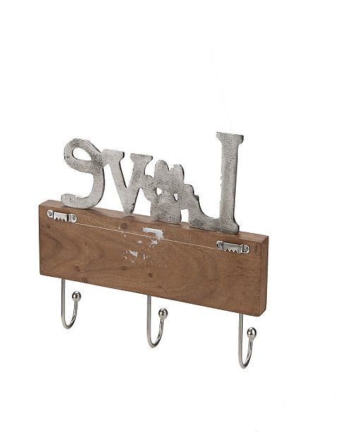 Mind Reader Wall Mount Love Key Organizer For Entryway And