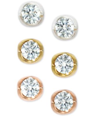 Diamond Tension Stud Earrings (1 ct. t.w.) in 14k White, Yellow or Rose Gold