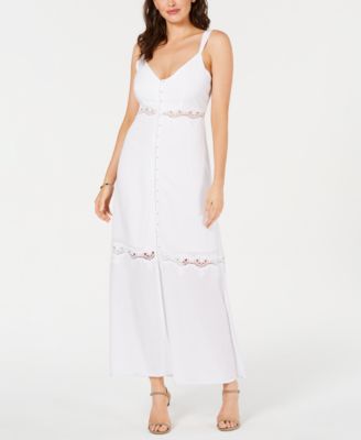 crochet trim maxi dress