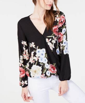 INC International Concepts - Floral-Print Surplice Top
