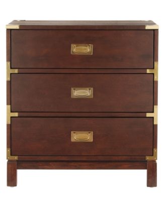 Herley 3-Drawer Gold Accent End Table Nightstand