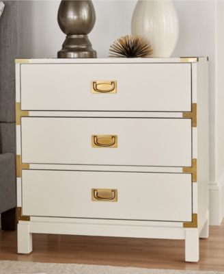 Herley 3-Drawer Gold Accent End Table Nightstand