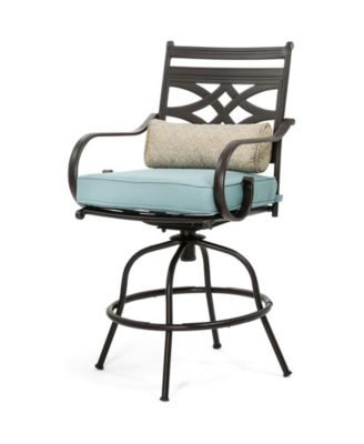 Hanover Montclair 3-Piece High-Dining Set with 2 Swivel Chairs and a 33" Square Table - 36.2" x 33" x 87.9"