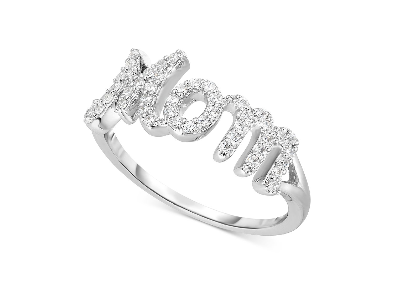 Diamond "Mom" Ring (1/4 ct. t.w.) in Sterling Silver