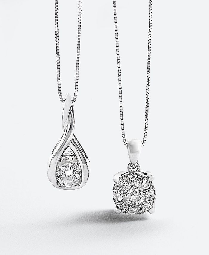 Sirena Diamond Twist Pendant 18" Necklace in 14k White Gold (5/8 ct. t