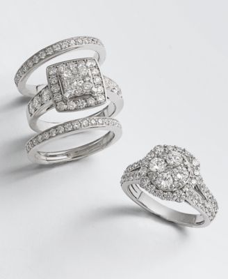 Diamond Cluster Engagement Ring (2 ct. t.w.) in 14k White or Yellow Gold