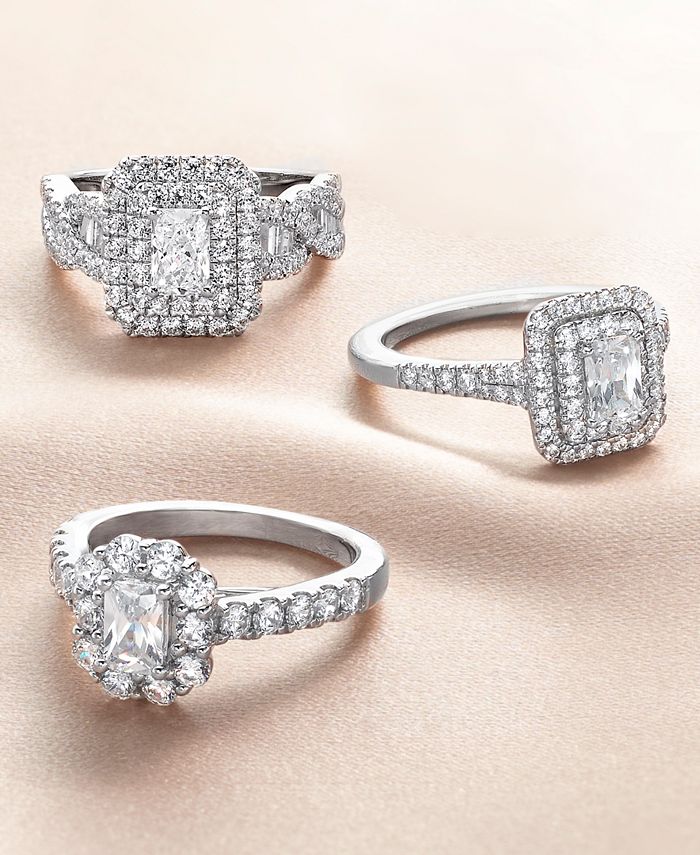 Macy's Diamond Halo Engagement Ring (1 ct. t.w.) in 14k White Gold - Macy's