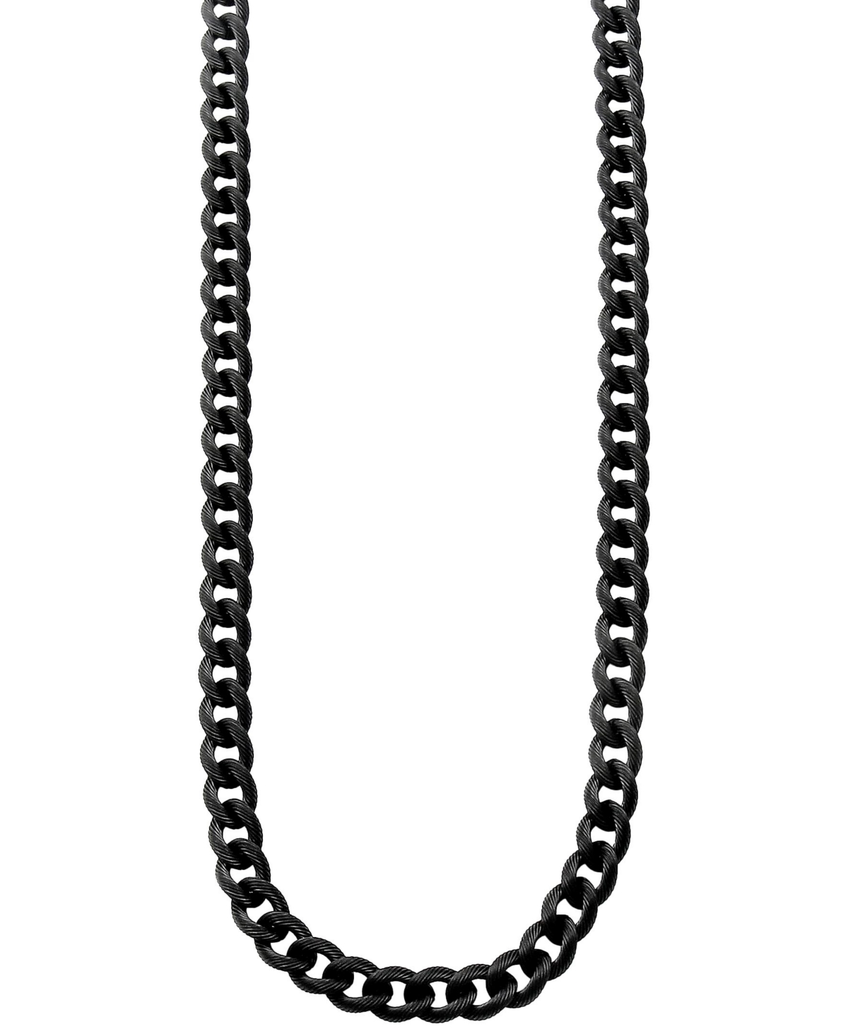 Sutton Stainless Steel Black Curb Link Chain Necklace - Black