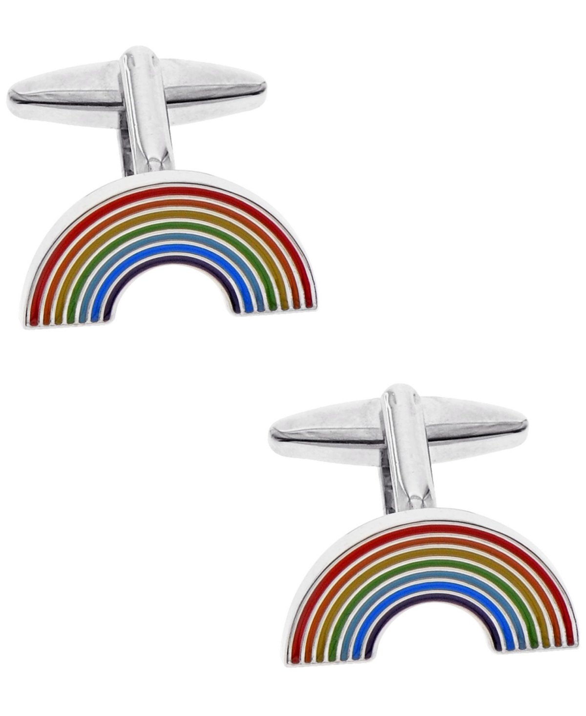 Sutton Silver-Tone Rainbow Cufflinks - Multi