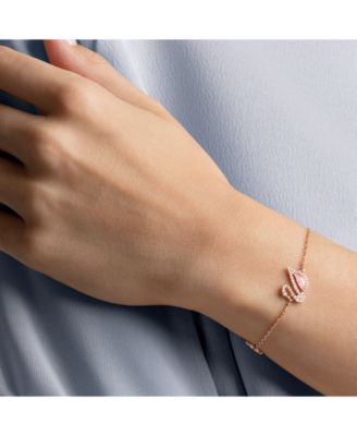 Remix Rose Gold-Tone Crystal Swan Magnetic Bracelet