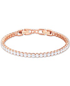 Rose Gold-Tone Crystal Tennis Bracelet 