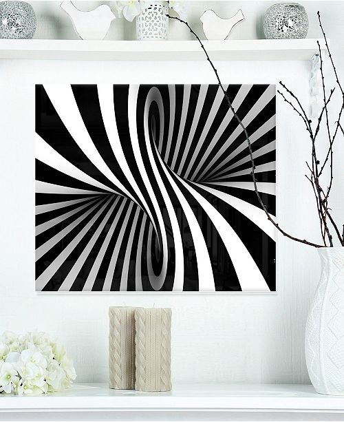 Design Art Designart Black And White Spiral Abstract Metal Wall