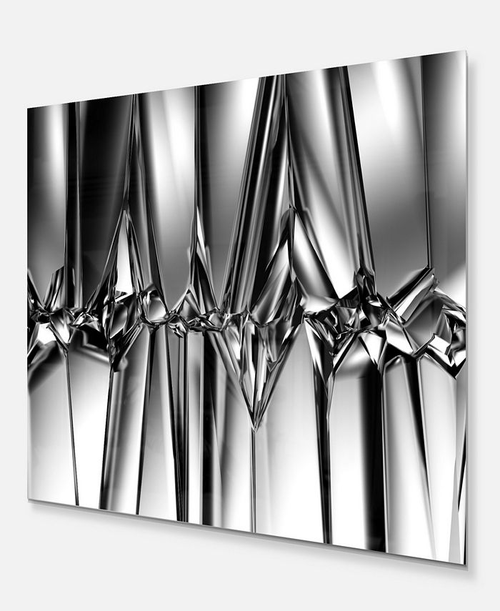 Design Art Designart 'Black White Crystal Background' Abstract Metal Wall Art 40" X 30" Macy's