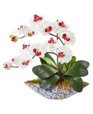 Phalaenopsis Orchid Artificial Arrangement in Vase