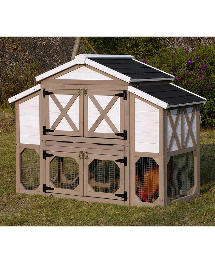 zoovilla Country Style Chicken Coop, White With a Grey Trim Macy's