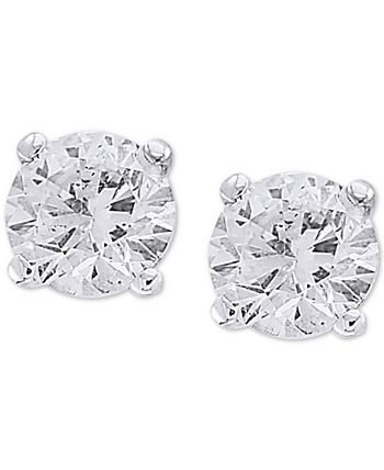 EFFY 14K White Gold Round Diamond Stud Earrings - 0.25 ctw.